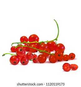 Fresh, nutritious and tasty red currant. Symbols of berries. Elements for label design. Vector illustration. Berries ingredients in triangulation technique. Red currant low poly.
