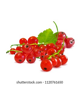 Fresh, nutritious and tasty red currant. Symbols of berries. Elements for label design. Vector illustration. Berries ingredients in triangulation technique. Red currant low poly.