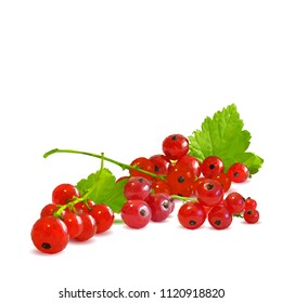 Fresh, nutritious and tasty red currant. Symbols of berries. Elements for label design. Vector illustration. Berries ingredients in triangulation technique. Red currant low poly.