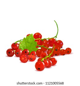 Fresh, nutritious and tasty red currant. Symbols of berries. Elements for label design. Vector illustration. Berries ingredients in triangulation technique. Red currant low poly.