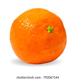 Fresh, nutritious and tasty tangerines. Symbols of fruits. Elements for label design. Vector illustration. Fruits ingredients in triangulation technique. Tangerines low poly.
