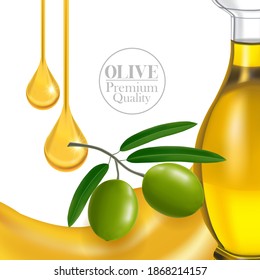 The fresh Olive oil elegant vector illustration.