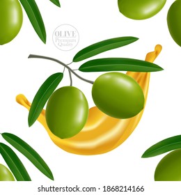 The fresh Olive oil elegant vector illustration.