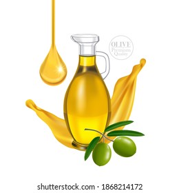 The fresh Olive oil elegant vector illustration.