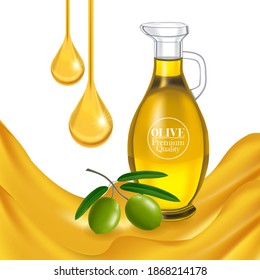 The fresh Olive oil elegant vector illustration.