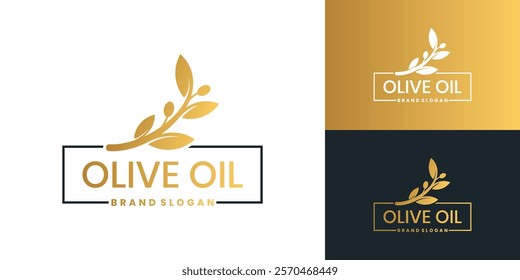 Fresh olive oil logo with creative concept