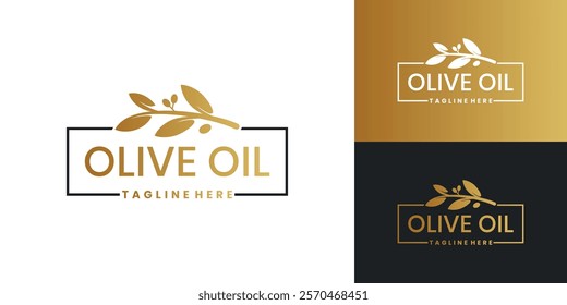 Fresh olive oil logo with creative concept