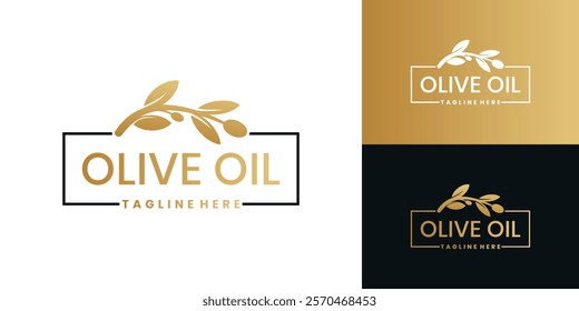 Fresh olive oil logo with creative concept