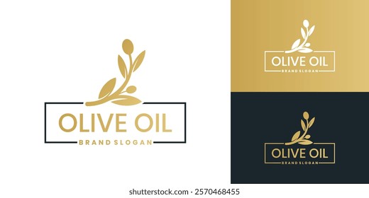 Fresh olive oil logo with creative concept