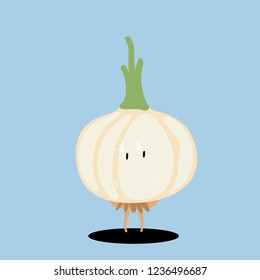 Fresh onion cartoon character vector