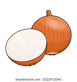 Fresh Onion Culinary Vector Illustration