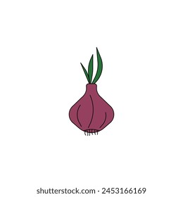 fresh onion vector type icon