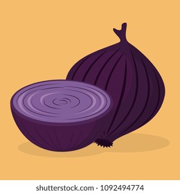 fresh onion vegetable icon
