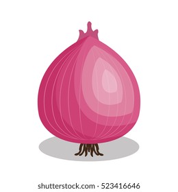 fresh onion vegetable isolated icon