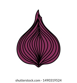 fresh onion vegetable nature icon