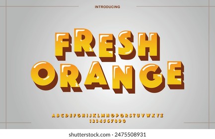 Fresh Orange 3D Bubble Font. Perfect for adding a lively and energetic touch to your projects.