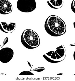 Fresh orange background. Hand drawn overlapping backdrop. Colorful wallpaper vector.  pattern with citrus fruits collection. Decorative illustration, good for printing