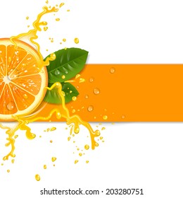 fresh orange background with splashes