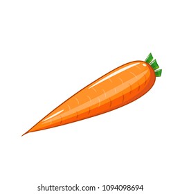 Fresh orange carrot icon isolated on white background.