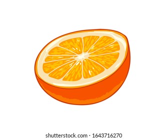 Fresh orange. Cartoon vector icon isolated on white background.