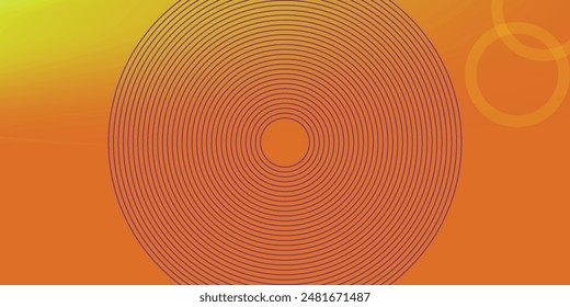Vector de fondo de degradado de línea circular naranja fresca