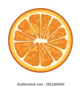 fresh orange citrus fruit icon vector illustration design