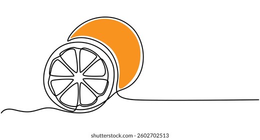  Fresh Orange Continuous Line Editable Stroke Line, Orange Vector  Icon - Simple Thin Icon, Premium Quality Design Element, orange fruit continuous one line drawing, One continuous. 