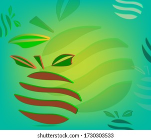 Fresh orange fruit design label background