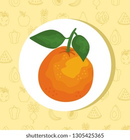 fresh orange fruit icon