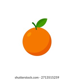 Icono de fruta de naranja fresca con hoja, que representa alimentos saludables, nutrición cítrica, productos orgánicos y marca de estilo de vida natural.
