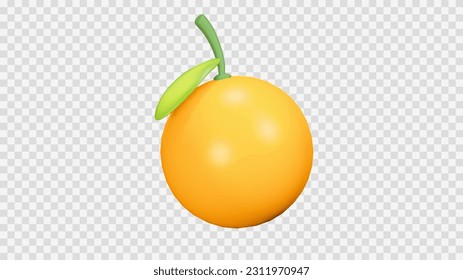 Frische orangefarbene Früchte einzeln auf transparentem Hintergrund, Vektorgrafik EPS10