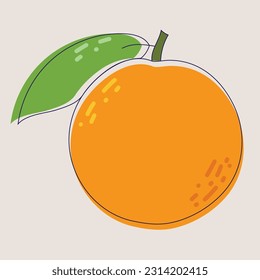 Fresh orange fruit isolated on white background. Tangerine. Organic fruit. Flat style. Vector illustration for your design.