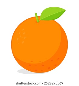 Fruta de naranja fresca con la Ilustración vectorial de la hoja, frutas dulces sanas