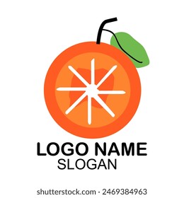 fresh orange fruit logo design
