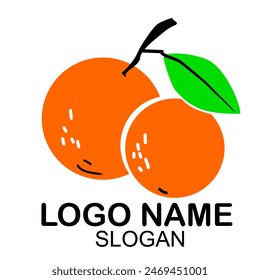 fresh orange fruit logo design
