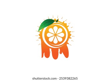 Diseño de logotipo de fruta naranja fresca, Ilustración vectorial