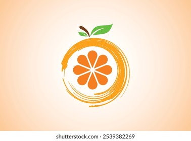 Fresh Orange fruit logo design, Vector illustration