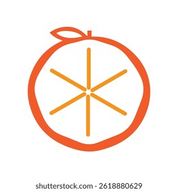 Fresh Orange Fruit Logo Image