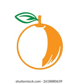 Fresh Orange Fruit Logo Image