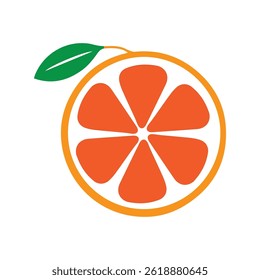 Fresh Orange Fruit Logo Image