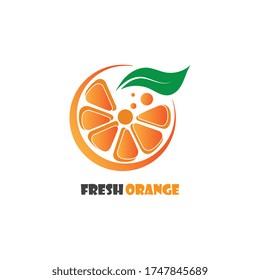 Fresh Orange fruit Logo inspiration Template Vector