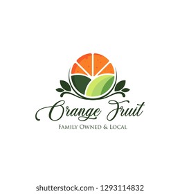 Fresh orange fruit logo template vector. Fresh fruit logo vector