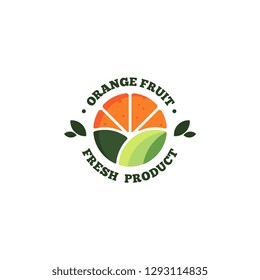 Fresh orange fruit logo template vector. Fresh fruit logo vector