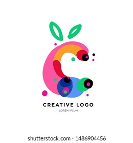 fresh orange fruit logo, logo template, leaf and circle icon 
