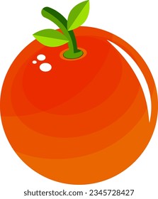 fresh orange fruit single vector illustration