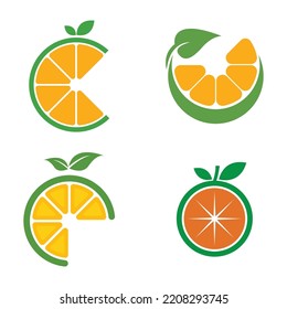 Fresh Orange Fruit, Slice of Lemon Lime Grapefruit icon vector illustration template design