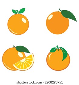 Fresh Orange Fruit, Slice of Lemon Lime Grapefruit icon vector illustration template design