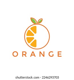 Fresh Orange Fruit Slice Lemon Lime Grapefruit Citrus, minimalistic and modern citrus fruit logo design concept