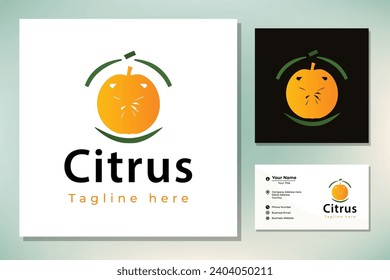 Fresh Orange Fruit Swoosh logo design