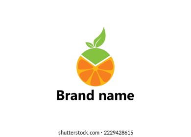 Fresh Orange Fruit Swoosh, Slice of Lemon Lime Grapefruit Citrus logo design